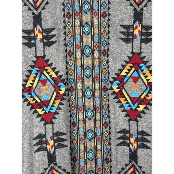Andree by UNIT Bohemian Tribal Embroidered Open Long Line Cardigan Duster Size S - Picture 7 of 9